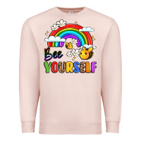 Pale Pink bee yourself Premium Sweatshirt - LillyAllenDesigns