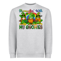 Heather Grey shamrockin with my gnomies Heavyweight Sweatshirt - Artiststas