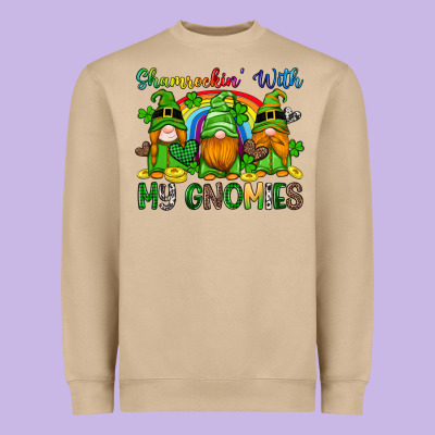 Shamrockin With My Gnomies Heavyweight Sweatshirt Designed By Artiststas