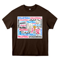 Chocolate Brown volleyball Heavy Core Tee - Zillion Design Studio
