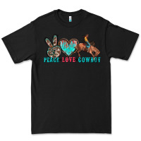 Black peace love cowboy Premium Tee - Zillion Design Studio