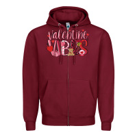 Burgundy valentine vibes Zipper Hoodie - MaliasSmallBusiness