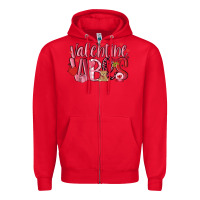 Red valentine vibes Zipper Hoodie - MaliasSmallBusiness