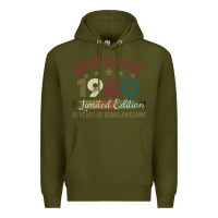 Army Green Vintage 1980 Limited Edition 41 Years Of Being Awesome Premium Hoodie - Bettercallsaul