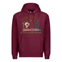 Burgundy Vintage 1980 Limited Edition 41 Years Of Being Awesome Premium Hoodie - Bettercallsaul
