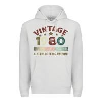 Dove Grey Vintage 1980 Limited Edition 41 Years Of Being Awesome Premium Hoodie - Bettercallsaul