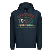 Navy Vintage 1980 Limited Edition 41 Years Of Being Awesome Premium Hoodie - Bettercallsaul