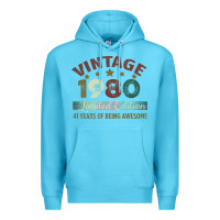 Ocean Blue Vintage 1980 Limited Edition 41 Years Of Being Awesome Premium Hoodie - Bettercallsaul