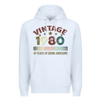 White Vintage 1980 Limited Edition 41 Years Of Being Awesome Premium Hoodie - Bettercallsaul
