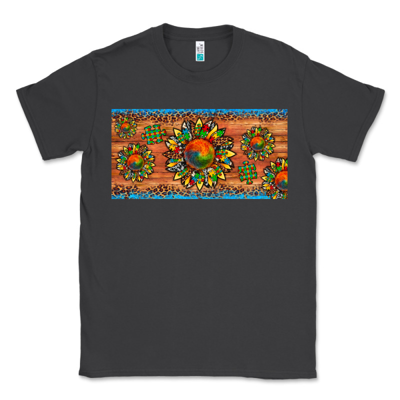 Autism Awareness Sunflower Puzzle License Plate Classic Tee by Artiststas | Teevron