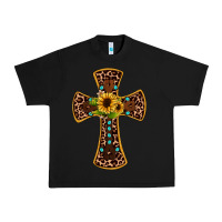 Black leopard gemstone sunflower cross Urban Heavy Tee - JahusDesignShop