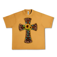 Peanut Butter leopard gemstone sunflower cross Urban Heavy Tee - JahusDesignShop
