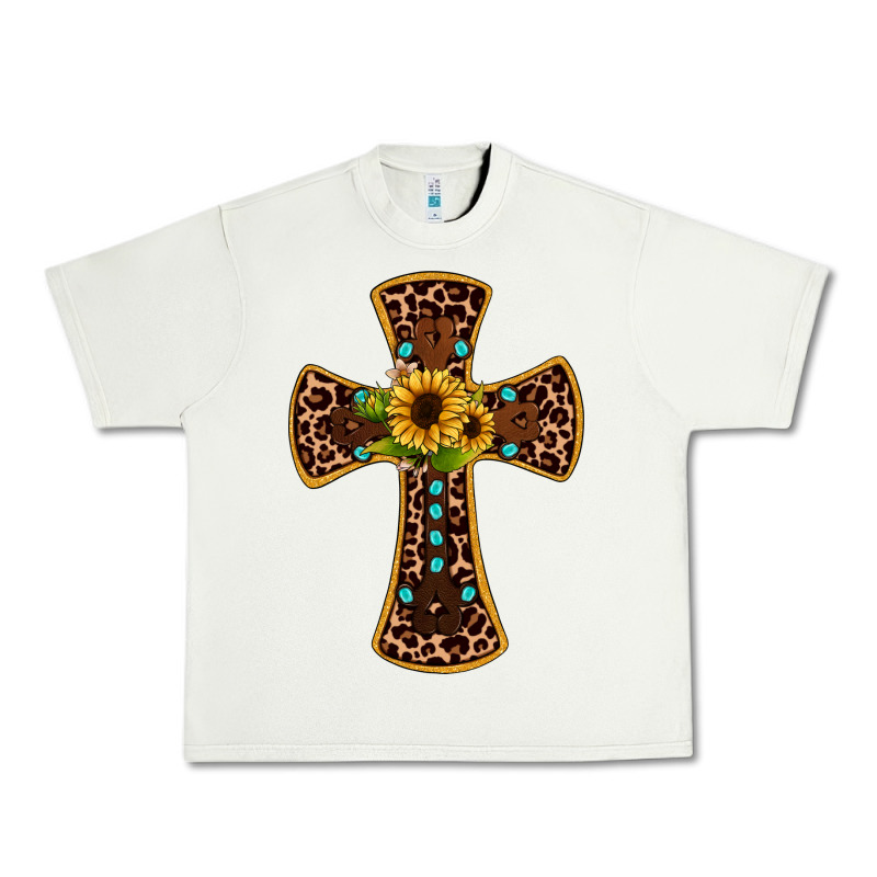Leopard Gemstone Sunflower Cross Urban Heavy Tee by JahusDesignShop | Teevron