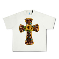 Pistachio leopard gemstone sunflower cross Urban Heavy Tee - JahusDesignShop