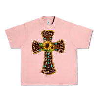 Salmon leopard gemstone sunflower cross Urban Heavy Tee - JahusDesignShop