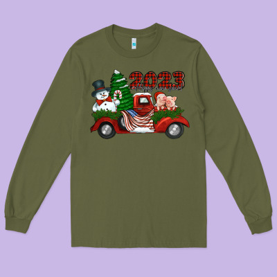 Happy New Year Truck 2023 Long Sleeve Tee Designed By Jasminsmagicworld