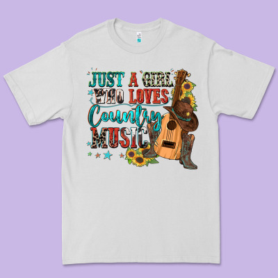 Just A Girl Who Loves Country Music Premium Tee Designed By Zillion Design Studio