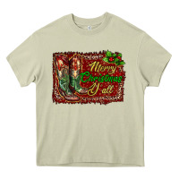 Merry Christmas Y'all Boots Heavy Core Tee | Teevron