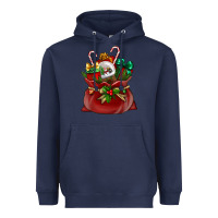 Navy christmas santa claus bag Heavyweight Hoodie - BundleAndBundleShop