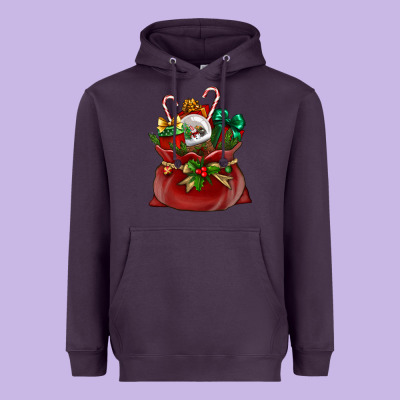 Christmas Santa Claus Bag Heavyweight Hoodie Designed By Bundleandbundleshop