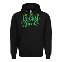 Black lucky girl Zipper Hoodie - MaliasSmallBusiness