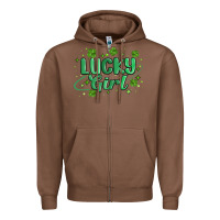 Chestnut lucky girl Zipper Hoodie - MaliasSmallBusiness