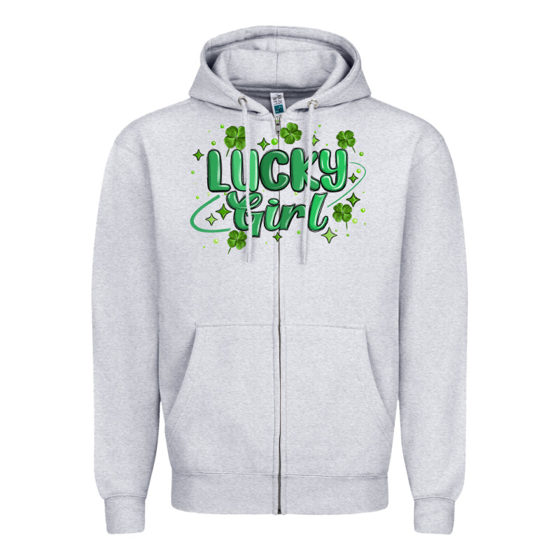 Lucky Girl Zipper Hoodie by MaliasSmallBusiness | Teevron