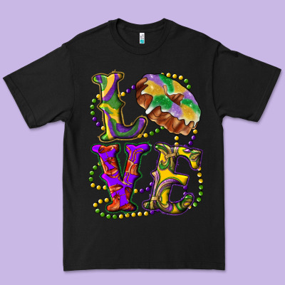 Premium Tee Mardi Gras Love With King Cake