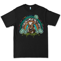 Black turquoise gemstones brown baby cow  rainbow Premium Tee - BarkalooDesign
