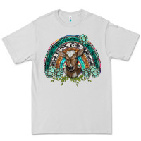 Dove Grey turquoise gemstones brown baby cow  rainbow Premium Tee - BarkalooDesign