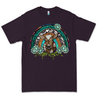 Plum turquoise gemstones brown baby cow  rainbow Premium Tee - BarkalooDesign