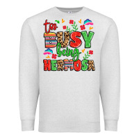 Oatmeal Heather too busy being hermosa Premium Sweatshirt - LillyAllenDesigns