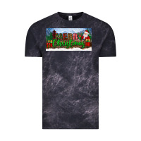 Cloud Black merry christmas with santa claus license plate Vintage Tee - BundleAndBundleShop