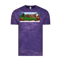 Cloud Purple merry christmas with santa claus license plate Vintage Tee - BundleAndBundleShop