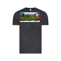 Vintage Black merry christmas with santa claus license plate Vintage Tee - BundleAndBundleShop