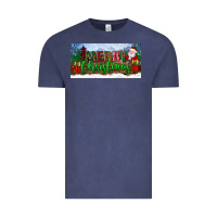 Vintage Denim merry christmas with santa claus license plate Vintage Tee - BundleAndBundleShop