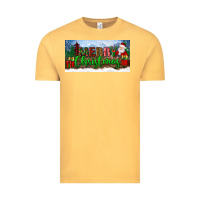 Vintage Mustard merry christmas with santa claus license plate Vintage Tee - BundleAndBundleShop