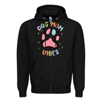 Black dog mom vibes Zipper Hoodie - MaliasSmallBusiness