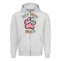 Dove Grey dog mom vibes Zipper Hoodie - MaliasSmallBusiness