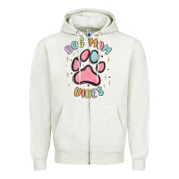 Oatmeal Heather dog mom vibes Zipper Hoodie - MaliasSmallBusiness