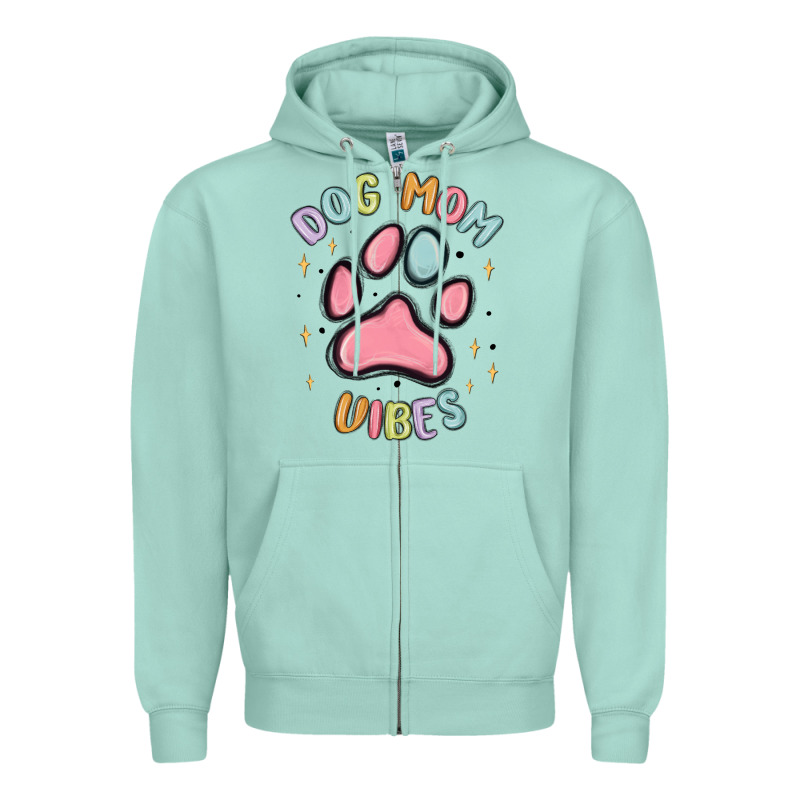 Dog Mom Vibes Zipper Hoodie by MaliasSmallBusiness | Teevron