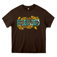 Chocolate Brown blessed Heavy Core Tee - texasbilliewilder