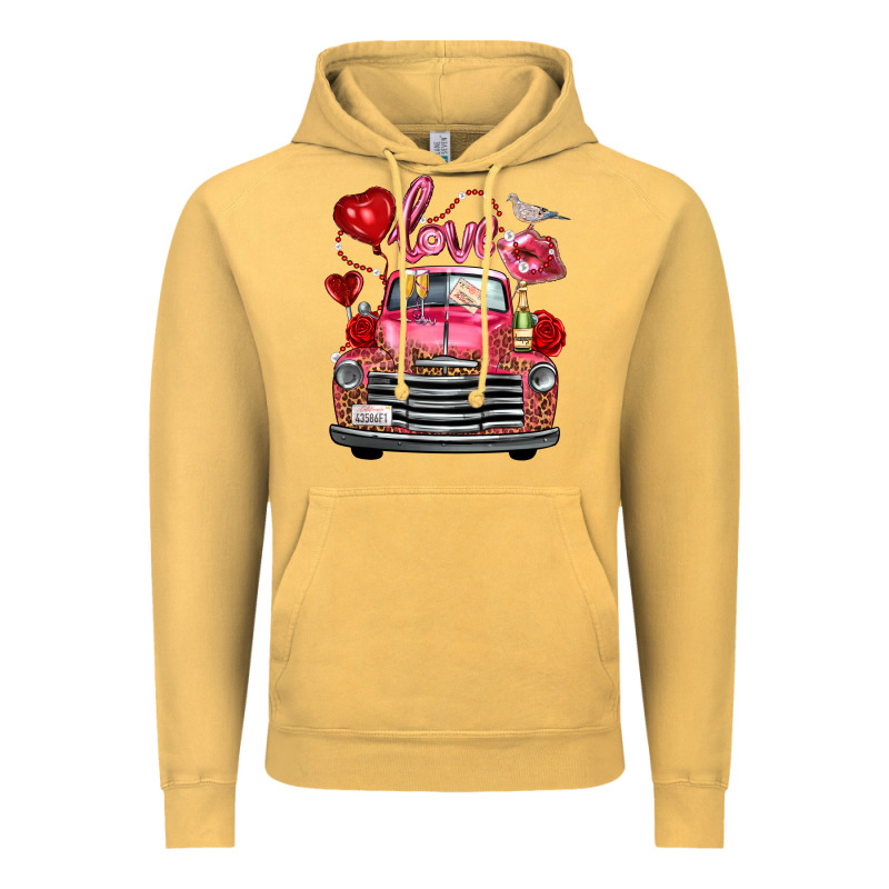 Valentine's Day Truck Love Bird Letter Vintage Hoodie by FaDigitalArtStudio | Teevron