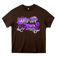 Chocolate Brown purple its my birthday Heavy Core Tee - Zillion Design Studio