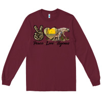 Burgundy Peace Love Hyenas Long Sleeve Tee - LillyAllenDesigns