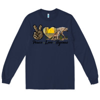 Navy Peace Love Hyenas Long Sleeve Tee - LillyAllenDesigns