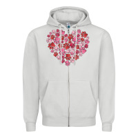 Dove Grey dog valentine Zipper Hoodie - MaliasSmallBusiness