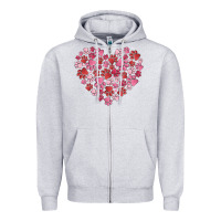 Heather Grey dog valentine Zipper Hoodie - MaliasSmallBusiness