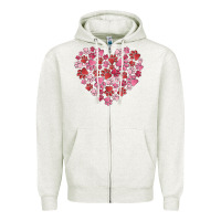 Oatmeal Heather dog valentine Zipper Hoodie - MaliasSmallBusiness