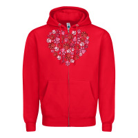 Red dog valentine Zipper Hoodie - MaliasSmallBusiness